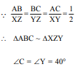 In Figure-3, ?ABC and ?XYZ are shown. If AB = 3 cm BC = 6 cm, AC = 2 3 cm, ?A = 80°